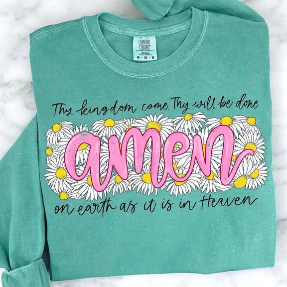 Floral Amen Easter Sweatshirt, Retro Christian Shirt, Daisy Cross Bible Verse Crewneck, Scripture Faith Spring Top