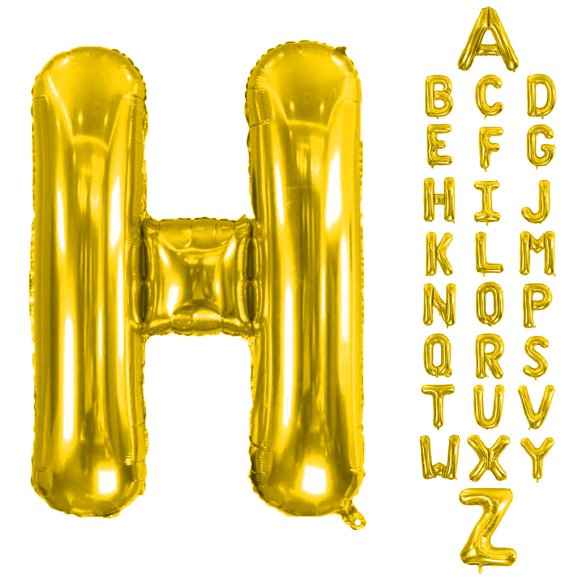 Globo de letra H de papel aluminio dorado AOAOParty de 102 cm (40 in)