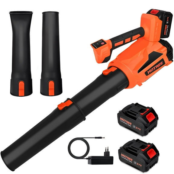 HOTREE Cordless Leaf Blower 600CFM 170MPH, 6 Speed Electric Leaf Blower with 2×2.0Ah Batteries for Lawn, Patio, Yard and Dust Cleaning