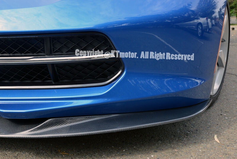 Replacement for 2014-2019 Chevrolet Corvette C7 EOS Aero Bottom Line Style Carbon Fiber Front Bumper Lower Lip Splitter EOS-FLIP-081-BKCF