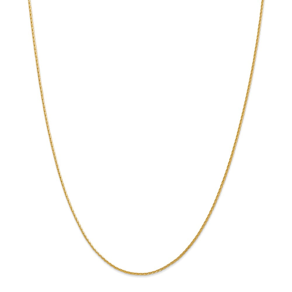 Real 14kt Yellow Gold 1.5mm Diamond Cut Parisian Wheat Chain; 18 inch; Lobster Clasp; for Adults and Teens; for Women and Men