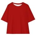 thumbnail image 4 of Girls Short Sleeve T Shirts Kids Summer Oversized Tops Casual Crewneck Basic Tees 5-15 Years, 4 of 6