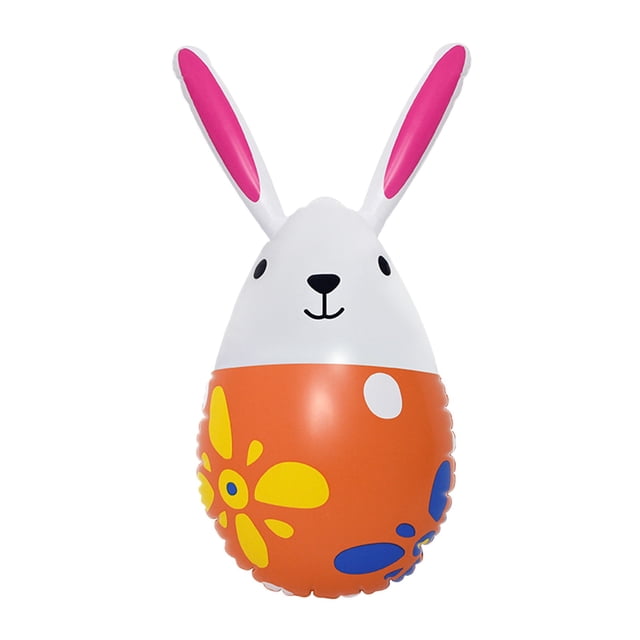 Orange Easter Inflatable Egg Decoration Large For Outdoor Lawn Yard Garden Patio Party Decor Weather Resistant Reusable Spring Holiday Decoration For Kids