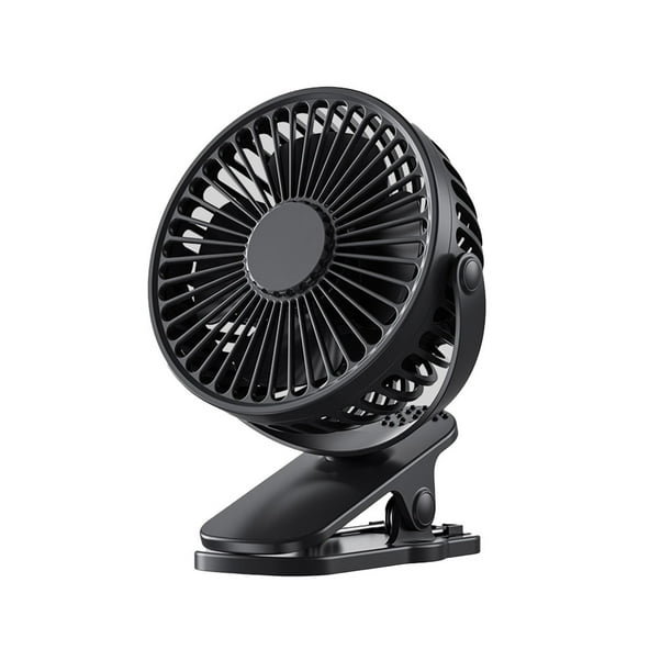 Inteprter Ventilador de Clip pequeño con carga USB, portátil, ajustable, para el hogar, la escuela, el bolsillo de escritorio, ventiladores eléctricos Electrodomésticos Negro Inteprter HA064269-04