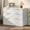 White, variant on End Table for Living Room, 3-Tier Narrow Side Table with Storage, Wood Sofa Side Table with Geometric Metal Frame, Industrial Nightstand and Bedside Table for Bedroom