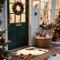 thumbnail image 2 of 3PCS Kitchen Mat set, Welcome Door Flannel Rug,Home Decor for Front Door,Kitchen, Bathroom, Red Cardinals Holly Berries Christmas Theme Pattern ,Great Thanksgiving Day, 2 of 9