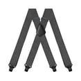 thumbnail image 2 of SGFCWSX Men's Casual Solid X-Type Adjustable Suspenders, 3.5cm Elastic Straps Strong 4-Clip Design Formal Casual Gray, 2 of 3