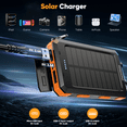 thumbnail image 3 of OWNTECH 20000mAh Portable Solar Charger for iphone and Android Power Bank with Dual 5V USB Ports for Outdoor Camping Hiking, 3 of 8