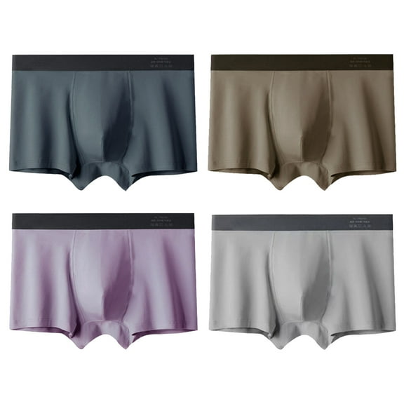 ZestMode 4 Pack Men's Underwear Pack Boxer Briefs,Cotton Stretch Boxers Comfortable Underwear Four Seasons Boxers Breathable Shorts Soft Boxer Cotton Underwear