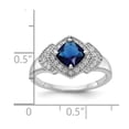 thumbnail image 2 of Finest Gold Sterling Silver Cheryl M Rhodium-plated Fancy Blue Glass & CZ Ring, Size 7, 2 of 5