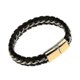 thumbnail image 1 of Mens Punk Leather Mix Color Bracelet With Gold Stainless Steel Clasp, 1 of 5