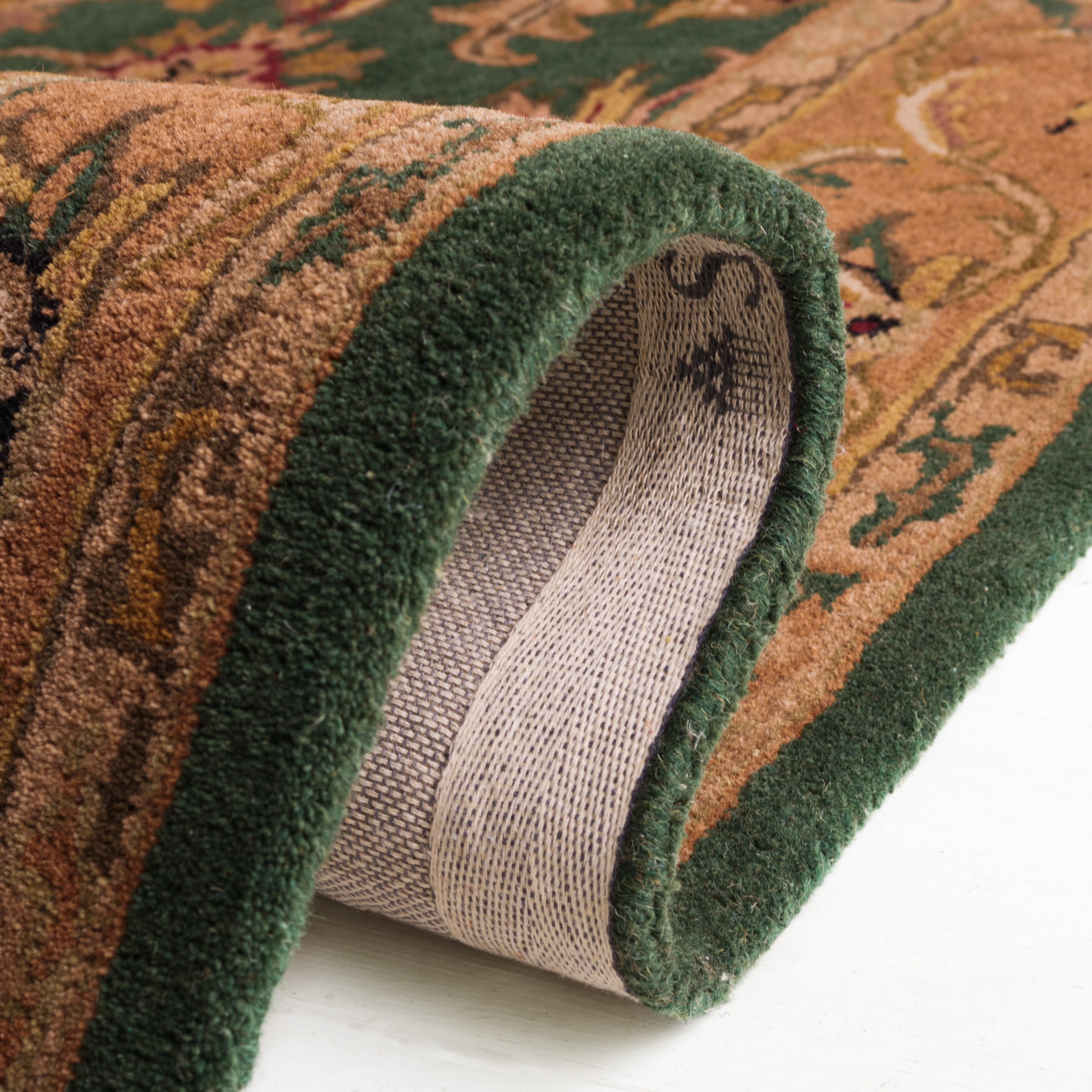 Safavieh Heritage Valery Oriental Wool Area Rug, Dark Green/Gold, 5' x 8'