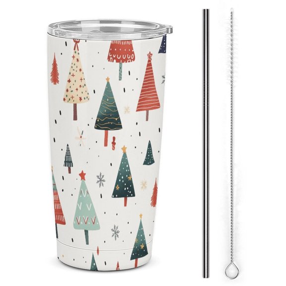 Snowman Christmas Tree Elk 20oz Tumbler with Lid And Straw Insulated Mug Stainless Steel Vacuum Double Wall Mug For< Car>