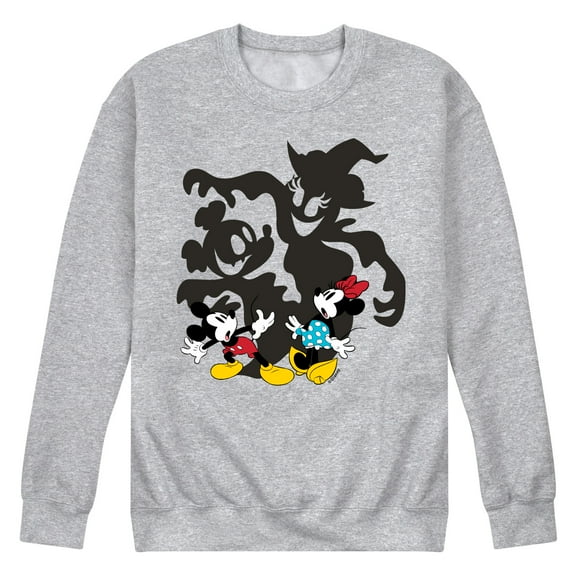 Disney - Mickey And Minnie Scared Shadows - Men's Crew Fleece Sweatshirt