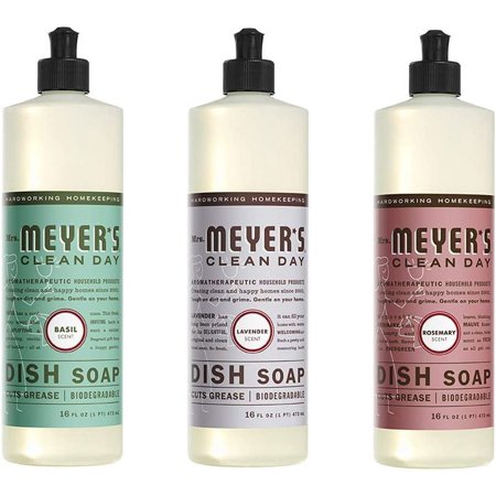 Liquid Dish Soap, Cruelty Free Formula, 1 Pack Basil, 1 Pack Lavender, 1 Pack Rosemary, 16 OZ each
