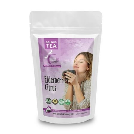 Special Tea Oolong Tea with Elderberries Citrus Flavors Pyramid 15 Sachets