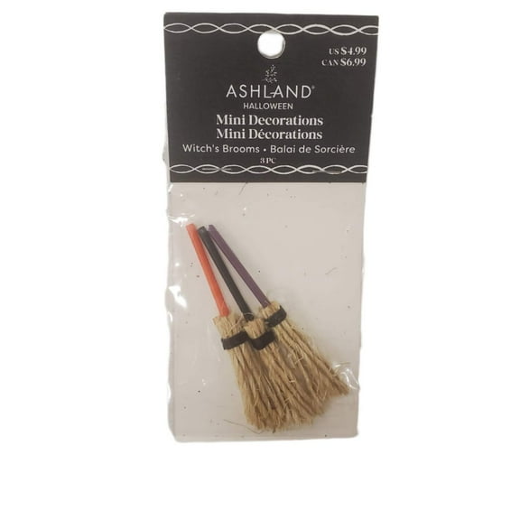 Ashland Halloween Mini Decorations Witch's Brooms 3-pc