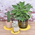 thumbnail image 5 of Uxcell 4" 6" 8" 10" Round Plant Coasters Felt Reversible Pad Mat, Yellow 16in1 Set, 5 of 5