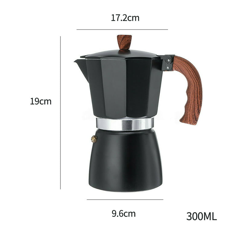European Classic Aluminum Coffee Pot Espresso Coffee Maker Percolator Stove Top Pot 6 Cup 300ml