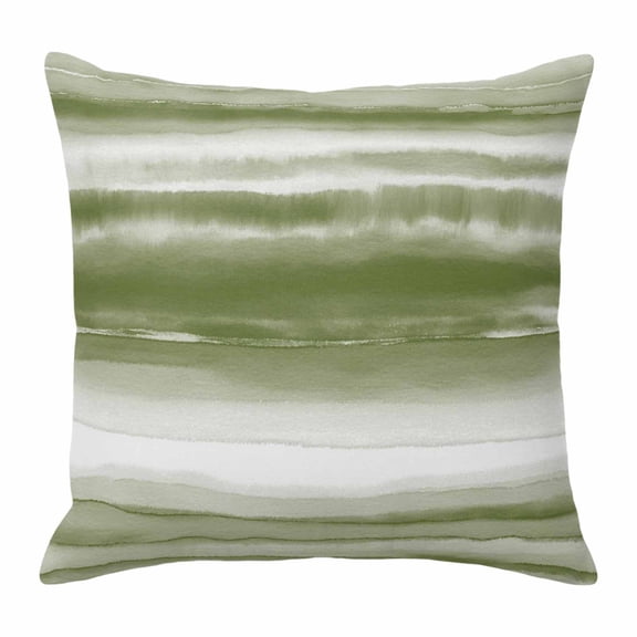 Throw Pillow Covers 16 x 16 Inch, Sage Green Ombre Cotton Linen Pillows Cases, Modern Abstract Art Farmhouse Square Cushion Covers for Couch Sofa Bed