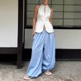 thumbnail image 5 of Women's 2026 Spring Summer Street Style Balloon Wide Leg Pants, Loose Pleated Baggy Harem Trousers, Casual Relaxed Joggers for Daily Wear Sky Blue S, 5 of 8