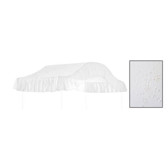 Canopy Drape Curtain - Twin Size - White Eyelet Design - Perfect to use on Your Existing Canopy Frame