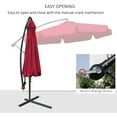 thumbnail image 4 of Outsunny Parasol Déporté Suspendu de Patio 9 Pi, Parasol Cantilever, Rouge, 4 of 10