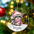 thumbnail image 5 of Customized Raccoon Ornament for Christmas Tree, Personalized Raccoon Acrylic Ornament with Name & Year, Gifts for Raccoon Lovers, Raccoon Wearing Santa Hat Acrylic Ornament for Family Member wHJHRk, 5 of 6