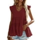 thumbnail image 1 of SAYOO - Chaleco holgado con volantes y plisado con cuello en V para mujer, informal, sin mangas, a la moda SAYOO Estilo de ocio, 1 of 8