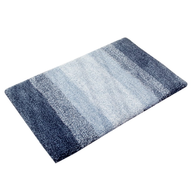Alfombrilla de respaldo antideslizante Bañera de entrada Alfombra absorbente de agua Gradiente Cómoda alfombra de piso Almohadilla para los Suministros de limpieza para el hogar Azul Blanco 50x80cm Inteprter HA063908-02