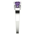thumbnail image 3 of 1.06 ct Round Cut Simulated Alexandrite Solitaire with Simulated Diamond Accents 18K White Gold Womens Engagement Ring, 3 of 5