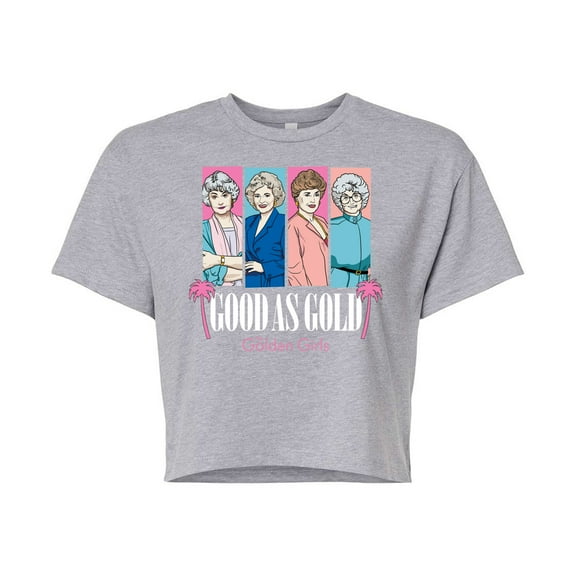Golden Girls - Good As Gold Group Blocks - Juniors Cropped Cotton Blend T-Shirt