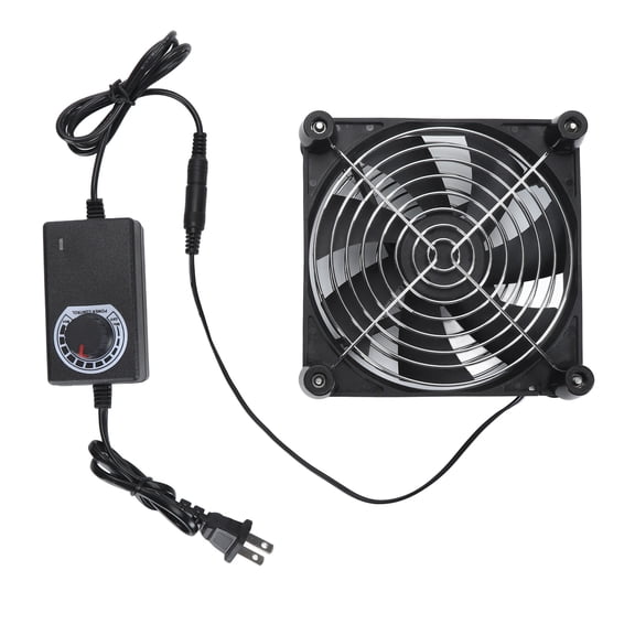 Yajisi 140mm Case Fan 12V Adjustable Speed Quiet PC Cooling Fan with AC Plug for Computer Case CPU Xbox Replacement Black (5.51 inches / 140 mm) Dual Ball Bearing Brushless Cooler