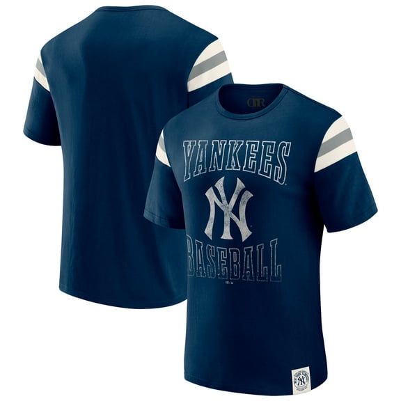 Men's Darius Rucker Collection by Fanatics Navy New York Yankees Distressed Sleeve Stripe T-Shirt