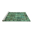 thumbnail image 2 of Ahgly Company Machine Washable Indoor Round Persian Turquoise Blue Traditional Area Rugs, 5' Round, 2 of 4