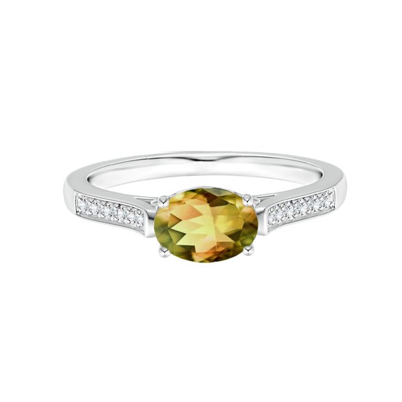 925 Sterling Silver 1.10 Ctw Andalusite Gemstone Cluster Women Promise Ring