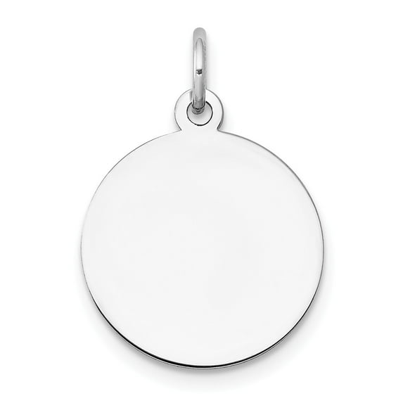 FB Jewels 14k White Gold Plain .009 Gauge Circular Engravable Disc Charm