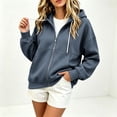 thumbnail image 4 of 2026 Zip Up Hoodies for Women Fall Winter Casual Sweatshirts Zipper Oversized Lightweight Cute Jackets with Pockets, Gray, L, 4 of 6