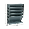 thumbnail image 3 of Mind Reader 5-Tier Vertical File Storage, Desktop Organizer, Wall Mount, Office, Plastic, 13"L x 4.25"W x 16"H, Gray, 3 of 5