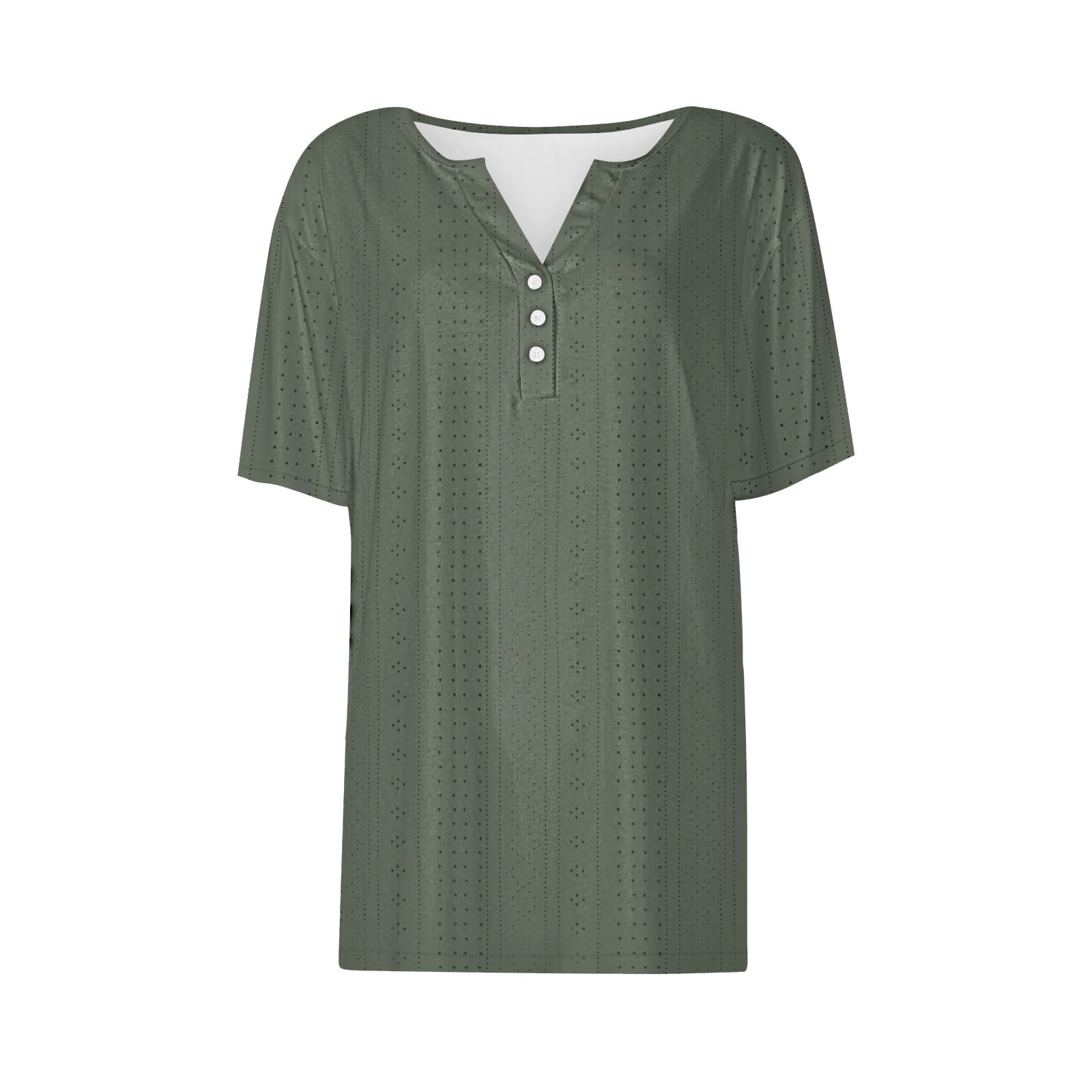 Tyiszil V-Neck Women's Tops Pullover Solid Short Sleeve T-Shirts Women's Shirt
