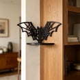 thumbnail image 4 of Wooden Bat Wall Corner Shelf Gothic Storage Rack Black 1pc, 4 of 7