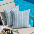 thumbnail image 2 of Throw Pillow Covers 26x26 Inch, Sky Blue Striped Decorative Pillow Cases for Couch Sofa Bed, Modern Bohemia Simple Lines Art Summer Cotton Linen Square Home Decor Pillowcases with Hidden Zipper, 2 of 9