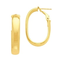 Primal Gold 14 Karat Yellow Gold Oval Hoop Earrings