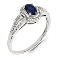 thumbnail image 2 of Sterling Silver Rhodium-plated Created Sapphire & Diamond Ring, 2 of 2