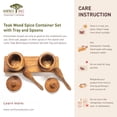 thumbnail image 5 of Teak Wood Spice Container Set with Tray and Spoons, 5 of 5