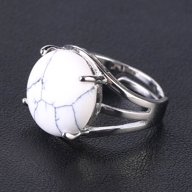 Femmes Perles Rondes Occasionnels Bagues Bijoux en Quartz Cristal Violet