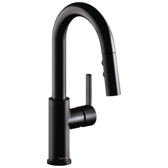 Elkay LKAV3032MB Avado Single Hole Bar Faucet with Pull-Down Spray and Lever Handle, Matte Black