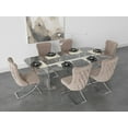 thumbnail image 3 of Ottomanson Imperial Upholstered Modern Silver Legged Dining Chair, Set of 2, Beige, 3 of 8