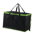 thumbnail image 1 of Bolsa térmica para entrega de pizza, impermeable, de gran capacidad, para compras de comestibles Borde verde negro, 1 of 9