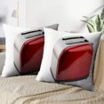 thumbnail image 3 of LALILO Throw Pillow Covers Bright Red Shiny Retro White Red Retro Cushion Cover 18" x 18", 2 Pack, 3 of 6